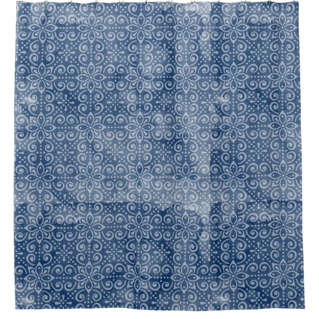 Para Box Cortina de chá do Batik do marinho (Frente)