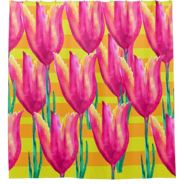 Para Box Cortina de Chá do padrão Pinik Tulips (Frente)