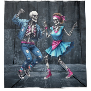Para Box Cortina de Chá dos Esqueletos do Dança dos anos 80