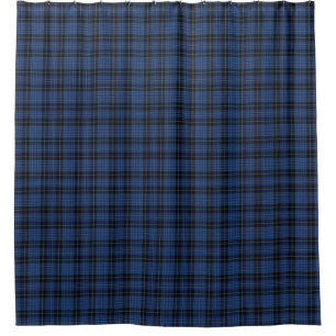 Para Box Cortina de chá escocesa do Tartan do preto azul