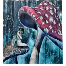 Cortina de chá feericamente azul