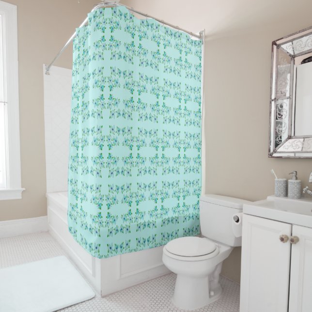 Para Box Cortina de Chá Floral Azul-claro e Teal (In Situ)