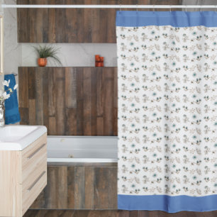 Para Box Cortina de Chá Floral Azul de Cor Aquosa