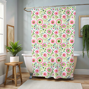 Para Box Cortina de Chá Floral Cor-de-rosa e verde