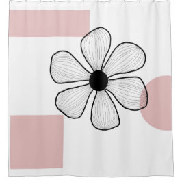 Para Box Cortina de chá floral minimalista rosa