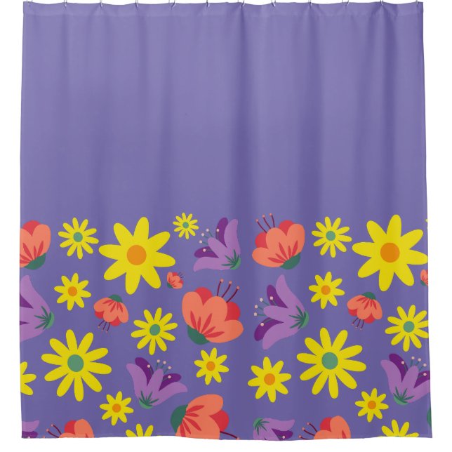 Para Box Cortina de Chá Floral Púrpura (Frente)