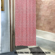 Cortina de Chá Floral Vermelha