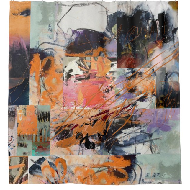 Para Box cortina de chá impressionante com design abstrato (Frente)