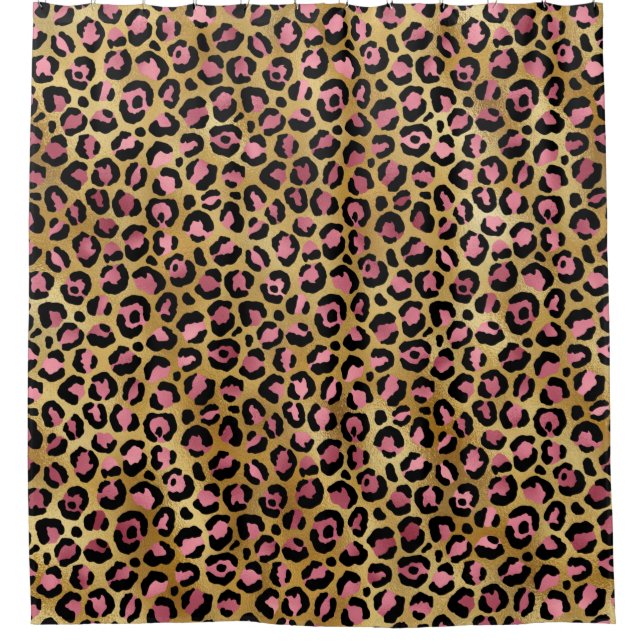 Para Box Cortina de Chá-padrão-leopardo-rosa-frio (Frente)