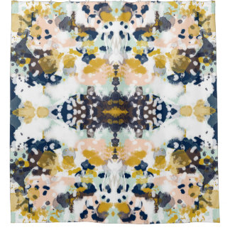 Para Box Cortina de chá painterly paintned abstrato de