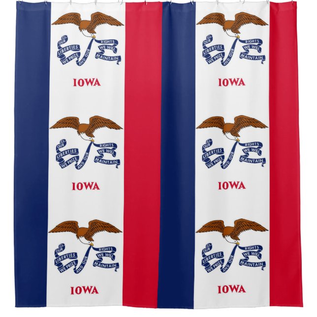 Para Box Cortina de Chá Patriótica com Bandeira de Iowa (Frente)