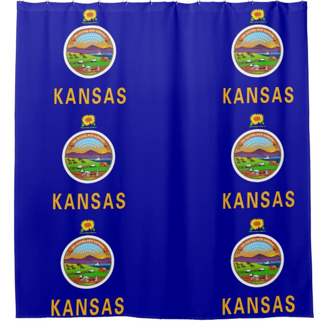 Para Box Cortina de Chá Patriótica com Bandeira do Kansas (Frente)