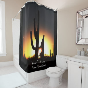 Para Box Cortina de chá personalizada por do sol do Saguar