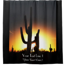 Cortina de Chá Personalizada Saguaro Sunset
