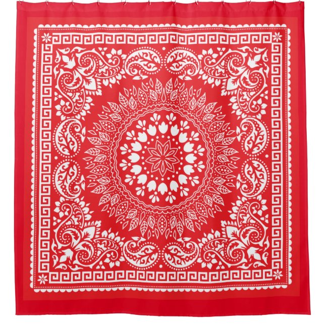 Para Box Cortina de Chá Red Bandana Pattern-4 (Frente)