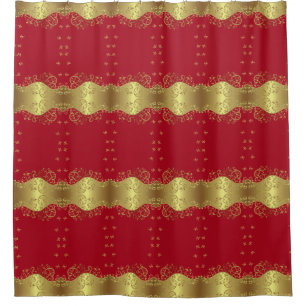 Para Box Cortina de chá--Redemoinhos & vermelho do ouro