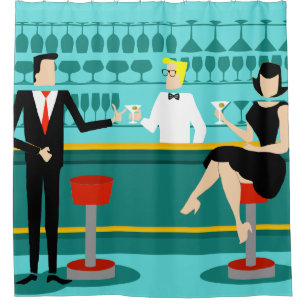 Para Box Cortina de chá retro da sala de estar de cocktail