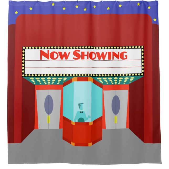 Para Box Cortina de chá retro do cinema (Frente)