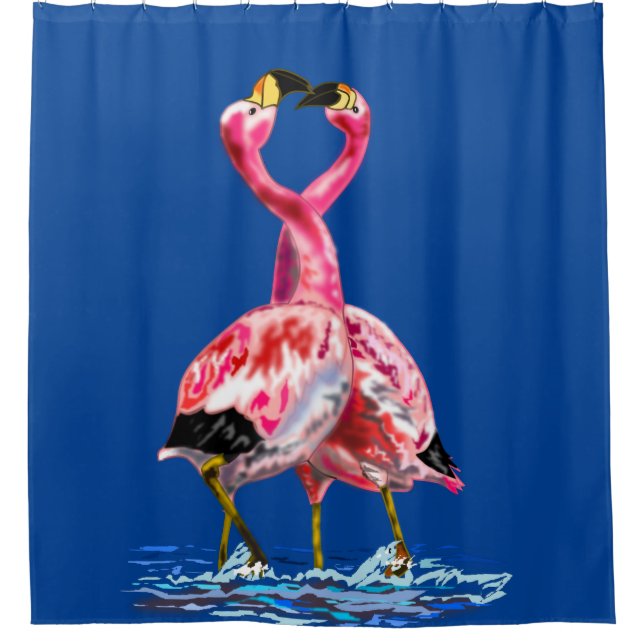Para Box Cortina de Chá Rosa Flamingos - Suas Cores (Frente)