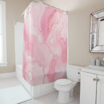 Cortina de Chá rosa moderna marmoreada