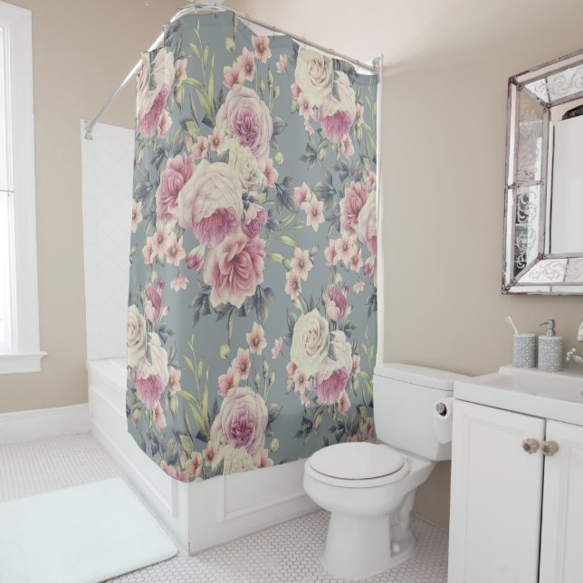 Para Box cortina de chá rosas rosa (In Situ)