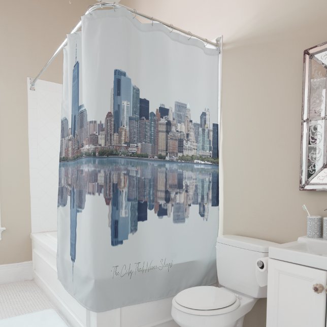 Para Box Cortina de Chá Skyline de Nova York (NY Skyline Shower Curtain)