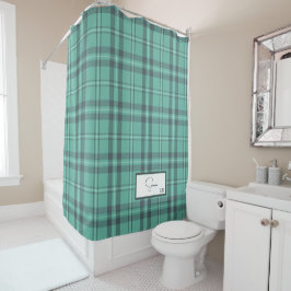 Para Box Cortina de Chá Teal da Xadrez Moderna