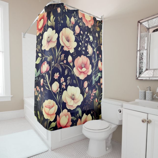 Para Box Cortina de chuveiro com belo floral (In Situ)