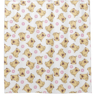 Para Box Cortina de Chuveiro com Estampa de Pug