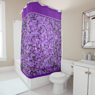 Para Box Cortina de chuveiro de vidro manchado roxo