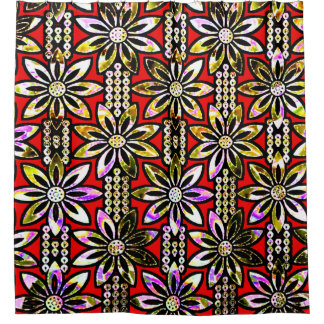 Para Box Cortina de Chuveiro Floral Étnica Vibrante - Afric