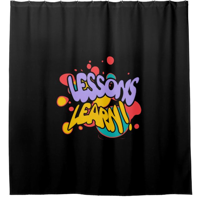 PARA BOX CORTINA DE CHUVEIRO LIÇÕES DE SALPICO DE TINTA EM  (Frente)