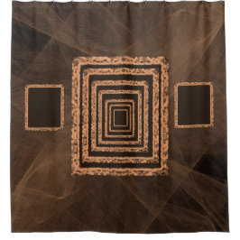 Para Box Cortina de chuveiro marrom-espelho