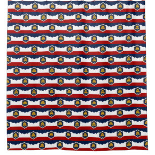 Para Box Cortina de chuveiro patriótica com a bandeira de U