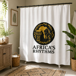 Para Box Cortina de Chuveiro Tambor Leão Africano Elegante