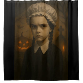 Para Box Cortina de ducha Halloween: Wednesday Addams 
