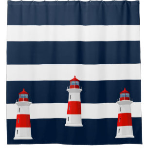 Para Box Cortina do chá - Farol de Stripes Azuis