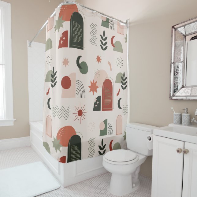 Para Box Cortina geométrica de Chá Abstrato boêmico (In Situ)