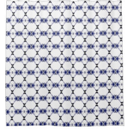 Para Box Cortina Marinho Geométrica Preta e Chá Branco