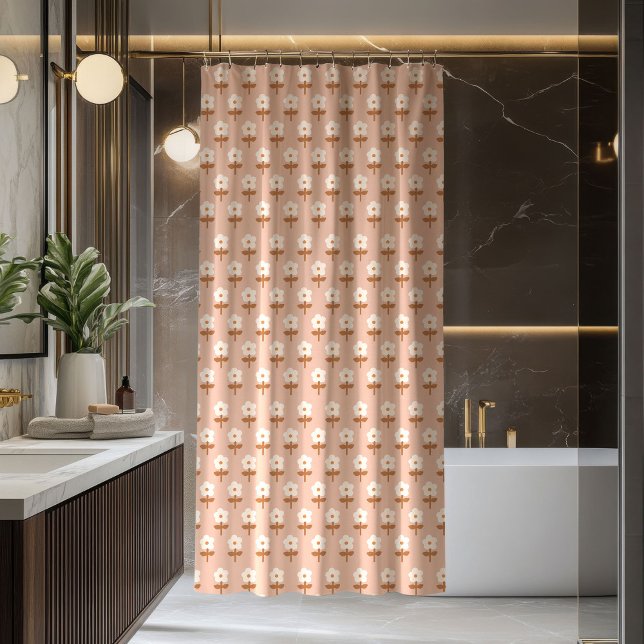 Para Box Cortina Retro Boho Marrom Verde Vibes Florais (Retro Boho Curtain Brown Green Floral Vibes)