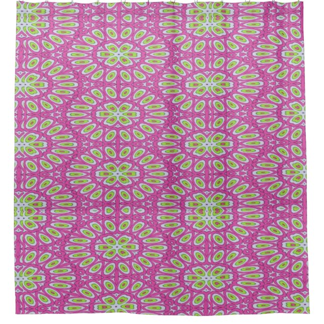 Para Box Cortina rosa-quente, verde limão e chá branco (Frente)