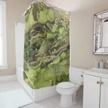 Cortina Verde Dourada Preta