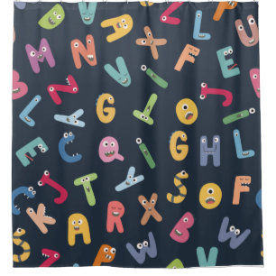 Para Box Crianças Engraçado Monstro Alphabet Cortina