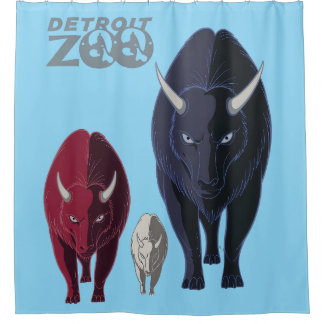 Para Box Detroit Zoo Red White Blue Bison Chá Cortina