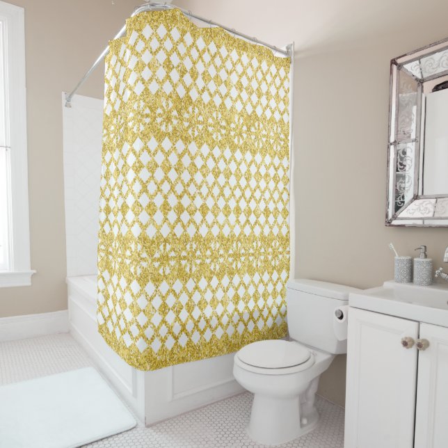 Para Box Dourado lugar de luxo na cortina de Chá branco (In Situ)