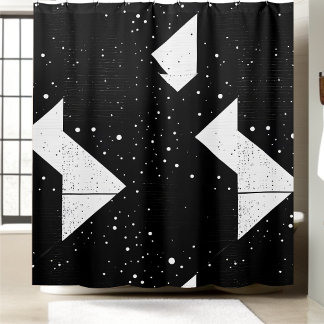 Para Box Estilo de Cortina de Chá Preto e Branco 1