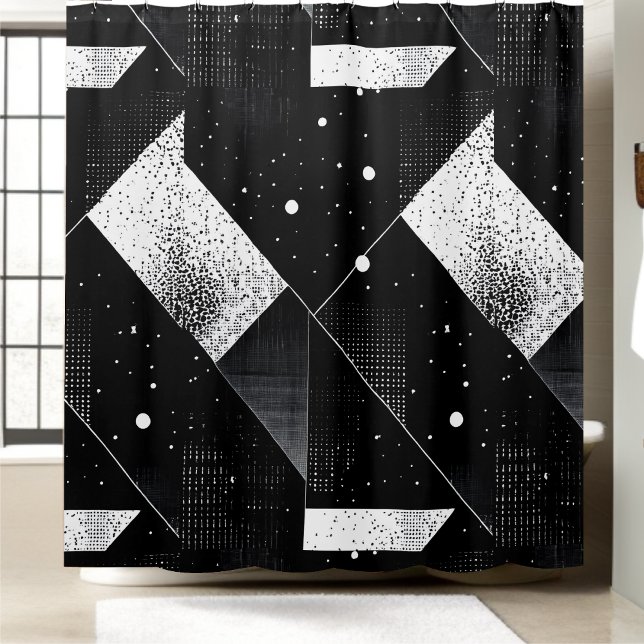Para Box Estilo de Cortina Geométrico Preto e Branco do Chá (Criador carregado)