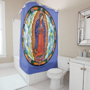 Para Box Grande Nossa Senhora de Guadalupe Cortina Chá Azul