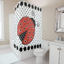 Para Box Ladybug e cortina de chá bolinhas