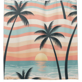 Para Box Palmeiras do Pôr do Sol – Cortina de Banho Tropica